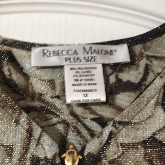 New With Tags Stretch Shimmering Plus Size 1X Top - Picture 5 of 14